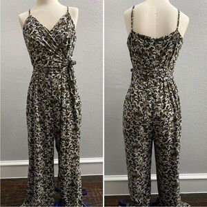 Michael Kors Green and Black Butterfly Print Pantsuit Pant Jumpsuit - XL